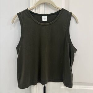 Athleta Olive Green Muscle Tank Top